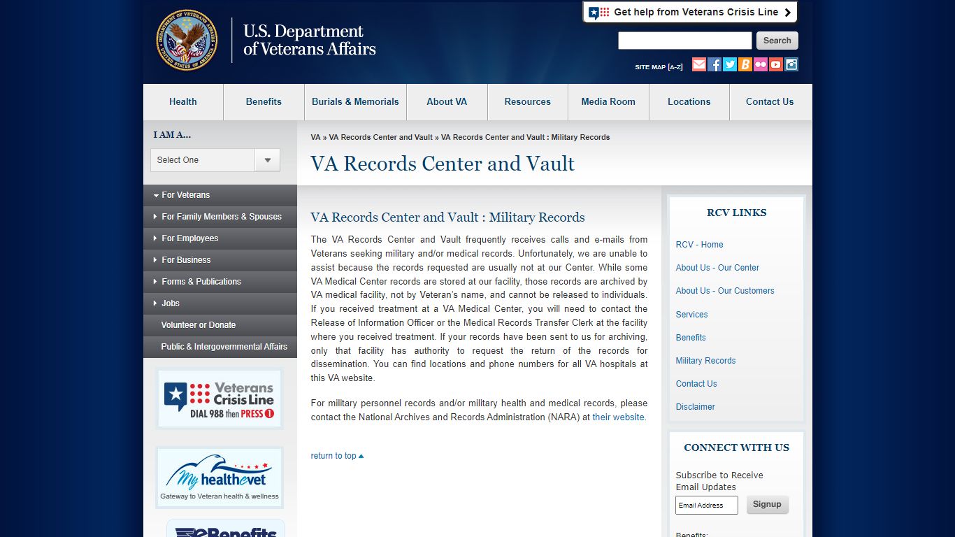 VA Records Center and Vault : Military Records - Veterans Affairs